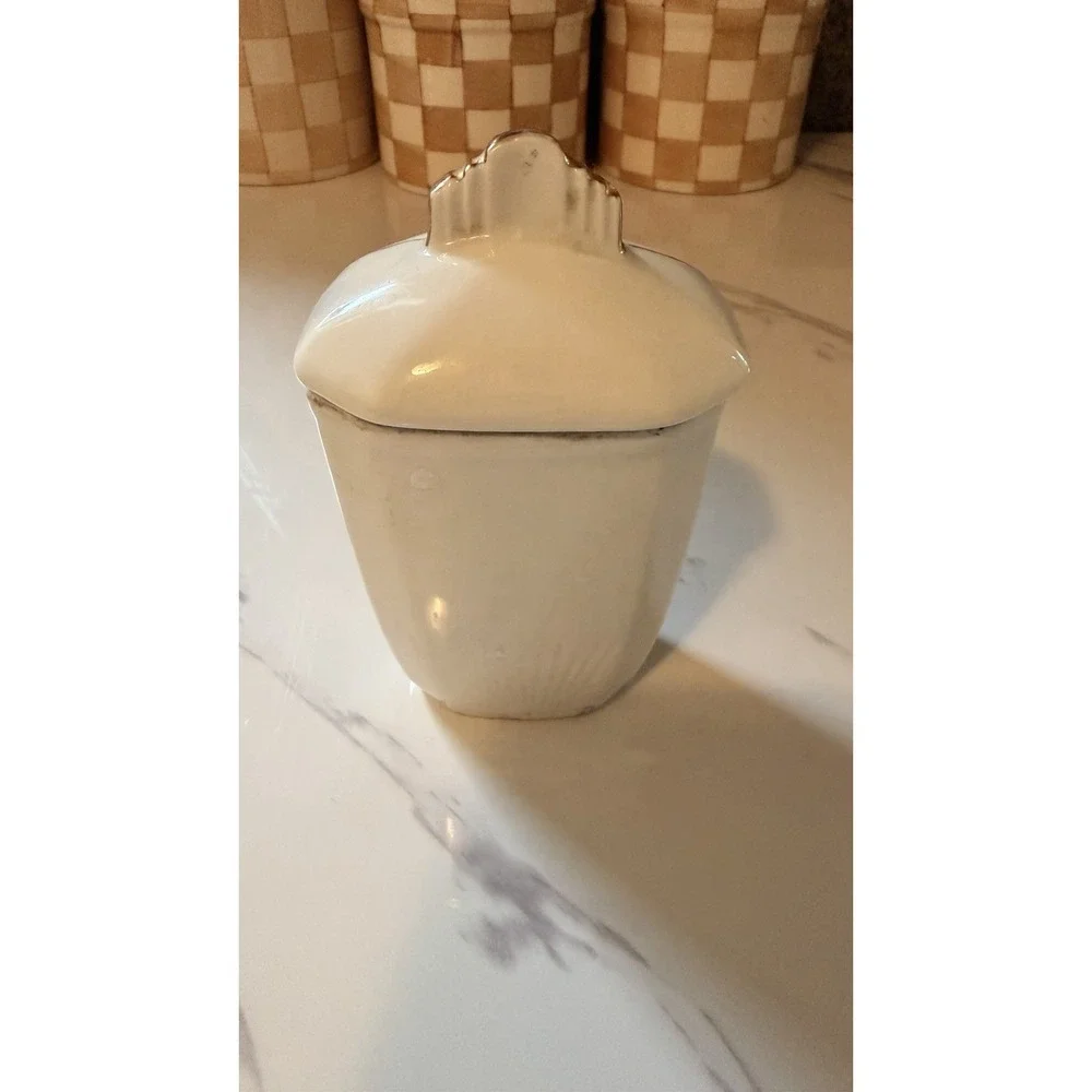 Antique Limoges French Porcelain Canisters with Lid 